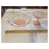 2- Pink Depression Serving Dishes
