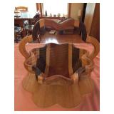 Collapsable Wood Bowl w/ Handle- Signed