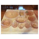 Asst. Depression Glass Serving Pcs. Some Chips