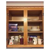 Contents Of Cupboard- Plates, Bowls, Cups, Etc