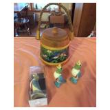 Pie Birds, Wood Basket W/ Bird (Signed)