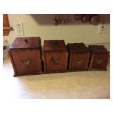 Wood Canister Set W/Eagle