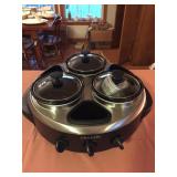 New Crock-Pot 3 Cooker/Server- Swivels