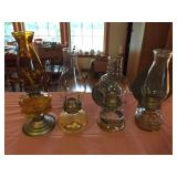 4- Oil Lamps- 2- With Deflectors