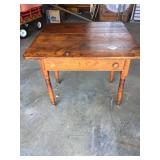 Early Kitchen Work Table W/ Drop Leaf & Drawer