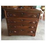 Early 3 Drawer Chest w/ Mustache Pulls
