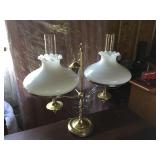 Student Lamp w/ Glass Shades