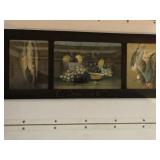 Early Framed 3 Section Print- Eat-Drink-& Be Merry