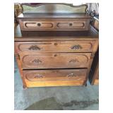 Early Walnut Step Up Chest w/Mustache Pulls