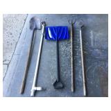 Shovels, 3 Tine Pitch Fork, Weeder, PVC Pipe