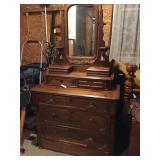 Early Walnut Step Up Chest w/Mustache Pulls