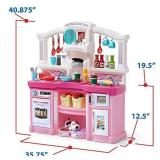 Step2 Fun with Friends Kitchen | Pink Kitchen with Realistic Lights & Sounds |Play Kitchen Set | Pink Kids Kitchen Playset & 45-Pc Kitchen Accessories Set