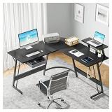 CubiCubi Gaming L-Shaped Desk Computer Corner Desk, 50.8" Home Office Gaming Desk, Office Writing Study Workstation with Large Monitor Stand, Space-Saving, Easy to Assemble
