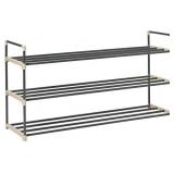 Shoe Rack with 3 Shelves-Three Tiers for 18 Pairs-For Bedroom, Entryway