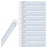 Brillihood T8 LED Shop Light Tube, V Shaped, 4FT, 40W (90W Equivalent), Dual-End Powered, 6000K Cool White, 4000 Lumens, Clear Cover