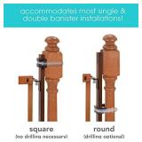 Summer Banister to Banister Gate Mounting Kit - Fits Round or Square Banisters, Accommodates Most Hardware & Pressure Mount Baby Gates up to 37â Tall, Gate Sold Separately