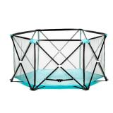 Regalo My PlayÂ® Portable Playard Indoor and Outdoor with Carry Case and Washable, Aqua, 6-Panel