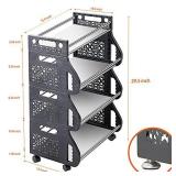 Nandae Fruit Vegetable Storage Basket, 4 Tier Metal Rolling Cart Organizer Rack Kitchen Storage Bins with Wheels for Kitchen, Pantry, Bedroom, Bathroom