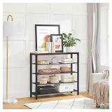 VASAGLE Shoe Rack, 5-Tier Shoe Storage Organizer with 4 Metal Shelves
