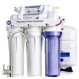 iSpring RCC7, NSF Certified, High Capacity Under Sink 5-Stage Reverse Osmosis Drinking Filtration System and Ultimate Water Softener, 75 GPD, Brushed Nickel Faucet
