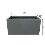 Kante RF0104B-C60121 Lightweight Concrete Modern Long Low Outdoor, Large Planter, 31" x 15" x 15", Charcoal