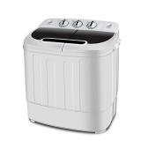 SUPER DEAL Portable Compact Mini Twin Tub Washing Machine w/Wash and Spin Cycle, Built-in Gravity Drain, 13lbs Capacity For Camping, Apartments, Dorms, College Rooms, RVâs, Delicates and more