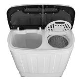 SUPER DEAL Portable Compact Mini Twin Tub Washing Machine w/Wash and Spin Cycle, Built-in Gravity Drain, 13lbs Capacity For Camping, Apartments, Dorms, College Rooms, RVâs, Delicates and more