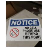 OSHA Notice Sign - No Cell Phone Use Beyond This Point | Rigid Plastic Sign | Protect Your Business, Construction Site, Warehouse & Shop Area |  Made in The USA