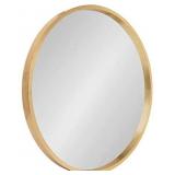 Kate and Laurel Travis Round Wood Wall Mirror, 21.6" Diameter, Gold, Modern Glam Wall DÃ©cor Accent