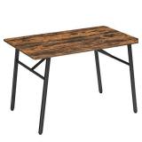 VASAGLE Dining Table,Kitchen Table,Sturdy Steel Frame,47.2 x 29.5 x 29.5 Inches,for Small Apartment,Dining Room,Office,Easy Assembly,Industrial Style,Rustic Brown and Black UKDT076B01