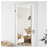 PexFix Full Length Mirror 16âx44â Door Mirror Hanging Space Saving Modern Aluminum Alloy Frame Wall Mirror for Office Bedroom Decor - Champagne