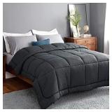 Bedsure Duvet Insert King Comforter Dark Grey - All Season Quilted Down Alternative Comforter for King Bed, 300GSM Mashine Washable Microfiber Bedding Comforter with Corner Tabs