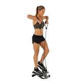 Sunny Health & Fitness Mini Stepper with Resistance Bands, Black
