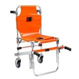 LINE2design EMS Stair Chair - Ambulance Firefighter Evacuation Medical Foldable Aluminum Lift Stair Chair + 3 Adjustable Straps with Quick Release Buckles - Orange
