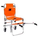 LINE2design EMS Stair Chair - Ambulance Firefighter Evacuation Medical Foldable Aluminum Lift Stair Chair + 3 Adjustable Straps with Quick Release Buckles - Orange