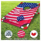 WIn SPORTS Portable Cornhole Toss Game Set Bean Bag Toss Assemble PVC Framed Cornhole Game Set with 8 Bean Bags,8 Metal Stakes and Carrying Case 3