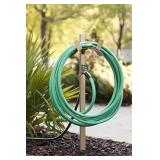 Liberty Garden Products 693-2 Free Garden Hose Stand with Brass Faucet Holds 150-Feet of, 5/8-Inch, Tan