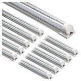 Barrina LED Shop Light, 8FT 72W 9000LM 5000K, Daylight White, V Shape, Clear Cover, Hight Output, Linkable Shop Lights, T8 LED Tube Lights, LED Shop Lights for Garage 8 Foot with Plug