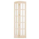 LTL Home Products 852726 Traditional French Divided Glass Interior Bifold Solid Wood Door, 30"x80", Unfinished
