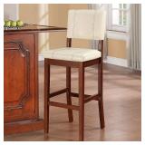 Milano Padded Barstool Upholstered Seat & Back Light Cream - Linon