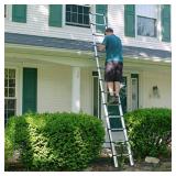 Ohuhu 12.5 FT Aluminum Telescoping Ladder, One-Button Retraction Extension Ladder, Collapsible Ladders with Spring Loaded Locking Mechanism, Telescopic Compact Ladders for Home, 330 Pound Capacity