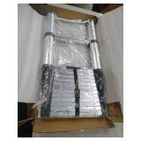 Ohuhu 12.5 FT Aluminum Telescoping Ladder, One-Button Retraction Extension Ladder, Collapsible Ladders with Spring Loaded Locking Mechanism, Telescopic Compact Ladders for Home, 330 Pound Capacity