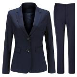 Yunclos womens 1 button blazer-Navy XXL
