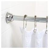 Zenna Home Rust-Resistant Adjustable Decorative Tension Shower Rod, 44"-72", Chrome