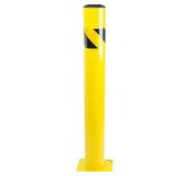 Bollard Post - Steel Safety Barrier Protection- Yellow Powder Coat 4.5" Diameter 42" Tall BW4542