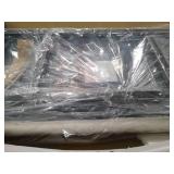 24KF Upholstered Tufted Long Bench with Metal Frame Leg, Linen Bench Ottoman with Padded Seat-Ivory