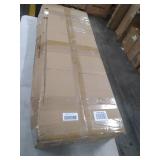 24KF Upholstered Tufted Long Bench with Metal Frame Leg, Linen Bench Ottoman with Padded Seat-Ivory