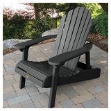 Highwood AD-CHL1-BKE Hamilton Made in the USA Adirondack Chair, Adult Size, Black