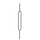 T80 - Iron Balusters - Single Oval - Hollow - 44 in X 1/2 in Square - Box of 10 (Satin Black)