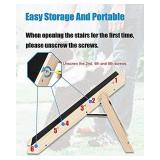 YATA Wood Foldable Pet Stairs Steps Dog Cat Ladder for SUV Sofa Beds Cars Portable - Black Cloth